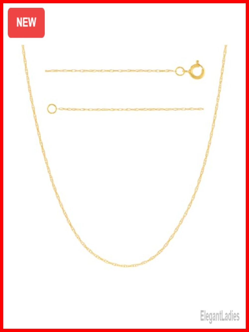 14K Solid Gold Rope Chain Necklace, Thin Braided Pendant Chain 1.00mm 20"